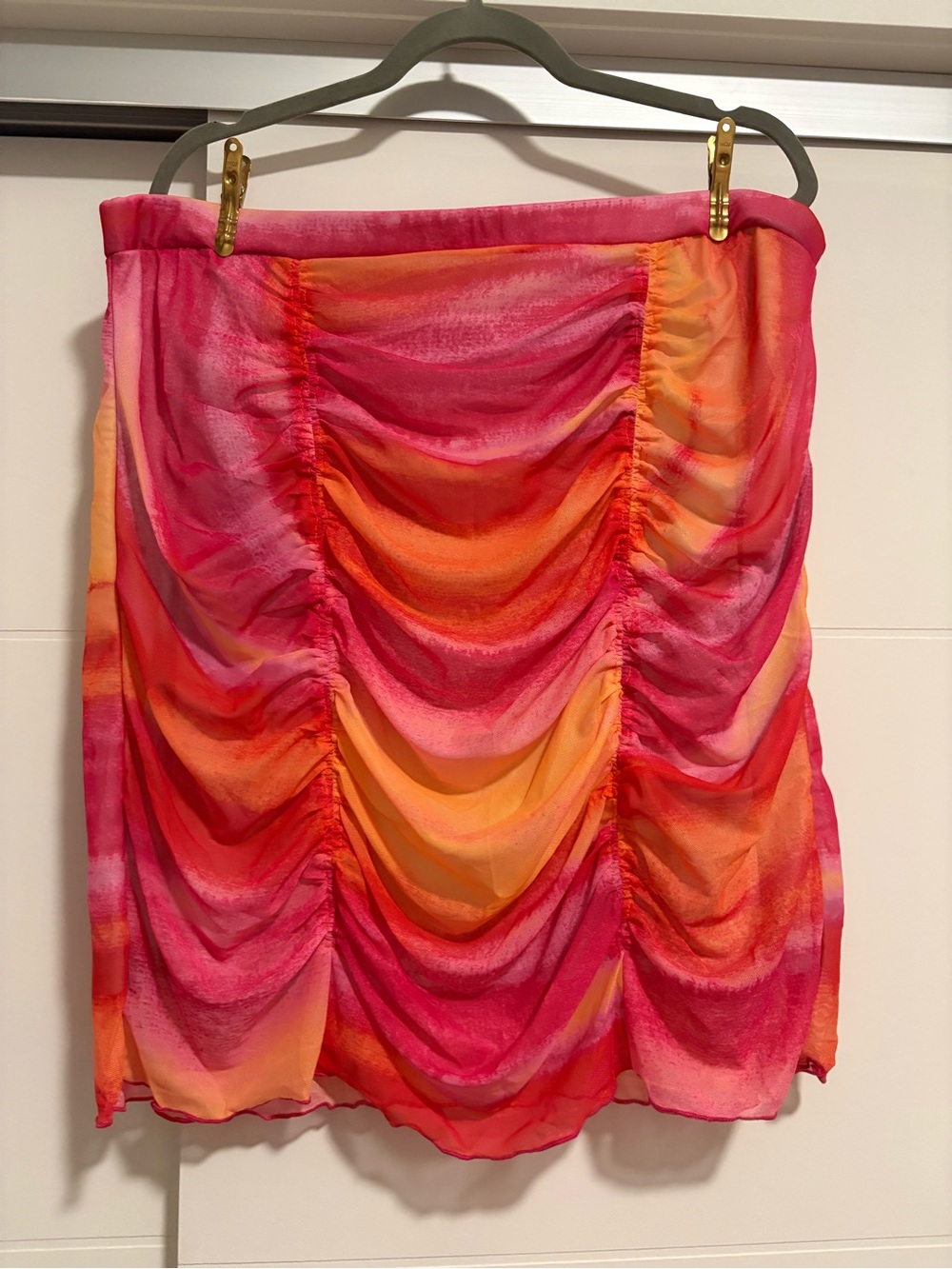*4 for $30*Pink & Coral Tie-Dye Strapless Bandeau Top - Matching Mini Skirt - Picture 3 of 9